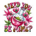 Grass Valentines Day DTF Print