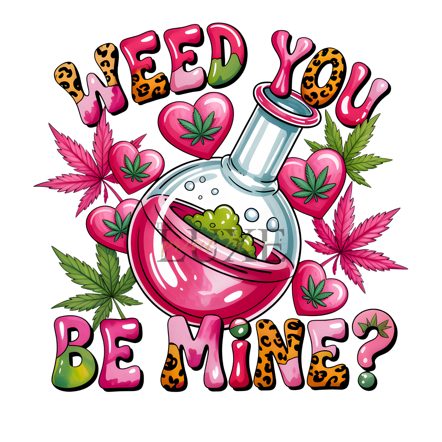 Grass Valentines Day DTF Print