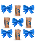 D Coffee and Blue Ribbon DTF Print